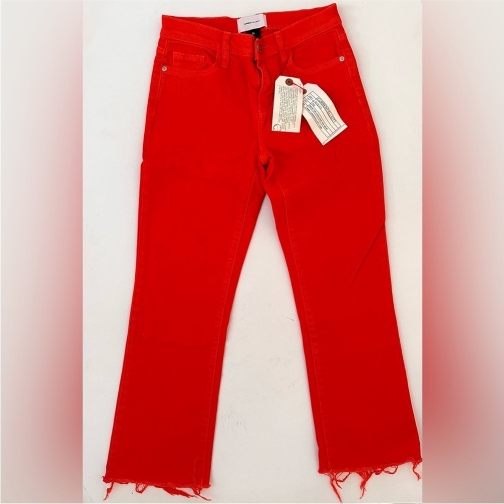Current/Elliott "The Kick Jean" Fiery Red Cropped Ankle Jeans Women’s Size 26